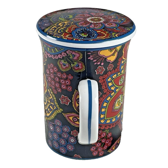 Vera Bradley Symphony in Hue Tea Mug with Lid For Barnes & Noble Floral Cup - Picture 6 of 11